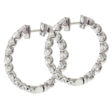 3.30 CT Inside/Outside U-Prong Set Diamond Hoops in 14k White Gold